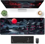 Bloss Japanese Mouse Pad Gaming, Anime Large Mousepad with Stitched Edge | Non-Slip, Smooth Mouse Tracking, Personalized Art, Gaming / Work / Home, 0.12 Inch Thick, Dark Style - Image 2