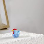 Blue Blown Liuli Gugu Glass Chicken Figurine for Desktop or Shelf Display Farmhouse Style Decorative Rooster Sculpture for Indoor Use - Image 2