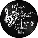 Blulu Music is What Feelings Sound Like Wooden Vinyl Records Album Wall Decor Round Record Artwork Decoration Modern Hanging Art Decor for Party Home Artist Studio - Image 2