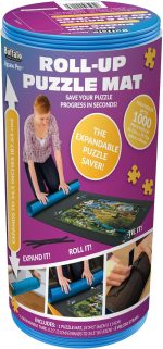 Buffalo Games - Roll-Up Puzzle Mat - Felt Saver Mat, Fits Up to 1500pc | Bigger In-Progress Puzzles, Solid Expandable Core, 3 Velcro Straps, Thick Felt Surface, Puzzle Storage, For Adults - Image 2