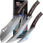 Butcher Knife Set, Cleaver, Breaking & Boning Knife for Meat & BBQ | Japanese Style High Carbon Steel Kitchen Knives Set for Brisket Slicing, Wenge Wood Full Tang Ergonomic Handle, Ideal Gift - Image 2