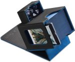 Card Deck Box for MTG Commander - Patented Design, Commander Display, Fits 100 Double-Sleeved Cards, 35pt Card Brick & Dice Tray - Black/Blue - Image 2