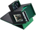 Card Deck Box for MTG Commander - Patented Design, Commander Display, Fits 100 Double-Sleeved Cards, 35pt Card Brick & Dice Tray - Black/Green - Image 2