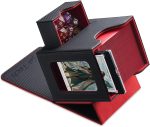 Card Deck Box for MTG Commander - Patented Design, Commander Display, Fits 100 Double-Sleeved Cards, 35pt Card Brick & Dice Tray - Black/Red - Image 2