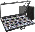 Card Display Case Aluminum Trade Show Display Case Large Portable Trading with Lock for Collectibles, Sports Cards. 34IN x 22IN - Black - Image 2