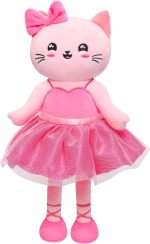 Cat Stuffed Animal Ballerina Doll with Long Tail Pink Dancer Plush Dolls | Cat Ballet Stuff Dancer Recital Gifts for Girls Soft Stuffed Doll Birthday Gift for Girl Ballerina Children's Day Gift - Image 2