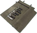 Chef’s Knife Roll Bag,Waxed Canvas Knife Cultery Carrier, Portable Chef Knife Cases,Knife Pouch Holders With 10 Slots Plus 1 Zipper Pockets Can Hold Home Kitchen Knife Tools Up To 18.8” - Image 2