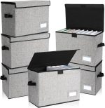 Chuangdi 6 Pcs Comic Book Storage Boxes,Gray | Back to School Collapsible Comic Short Box Case with Lid, 15.8 x 7.9 x 11.4 Inch Book Bin Container Holds 150 Comics - Image 2