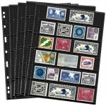 Cindeer 20 Sheets Stamp Pages Collector Album Binder Standard 9 Hole Binder Sleeves for Stamps Collecting Supplies(6 Rows) - Image 2