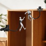 Clamp – On Action Figure Stand,Action Figure Display Holder Stand Base Adjustable Serpentine Arm ＆ 360°adjustable waist clip for HG RG SD SHF Gundam 1/144 Toys and Doll Model（2Pack Black） - Image 2