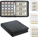 Coin Collection Book Holder for Collectors, 520 Pockets Fireproof Coins Collecting Album & 36 Sleeves Money Storage Case for Coin Currency Collection Supplies, Bill, Pennies, Quarters, Stamp - Image 2