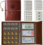 Coin Collection Book Holder for Collectors,428 Pockets Coin Collection Supplies & 12 Sleeves Paper Money Currency Album, Display Storage Case for All Coins (Brown) - Image 2