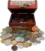 Coin Collection Storagе - Collectible Coins for Collectors - Treasure Chest with 1Lb. of Rare Coins - World Currency Set in Decorative Box - Old Foreign Currency - Image 2