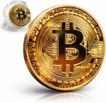 Collector's Bitcoin Coin, Commemorative Crypto Token, Acrylic Case | Zinc Alloy Construction, Protective Acrylic Display Stand, Limited Edition Souvenir, Gift for Crypto Enthusiasts - Image 2