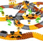 Construction Track Set 235 Pcs Toy for Kids 3 4 5 6 7 8 with Train & Cars | 3 construction vehicles, electric train & track accessories in gift box for creative building & imaginative play - Image 2