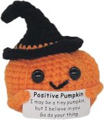 Crochet Pumpkin Fall Decor, Handmade Thanksgiving with Inspirational Card, Amigurumi Knitting Gifts for Friends, Coworker, Student, Teacher, Family - Image 2