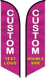 Custom Advertising Feather Flags for Business Outside, Personalized Double/Single Sided Feather Banner Flags with Logo Text, Customized Buisness Open Swooper Flag Sign Outside (50×200cm/1.6×6.6FT) - Image 2