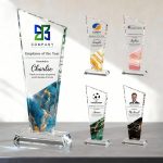 Custom Crystal Trophy Award, Personalized Awards and Trophies with Text Logo Photo, Employee Appreciation Gifts, Retirement Farewell, Thank You Gifts - Image 2
