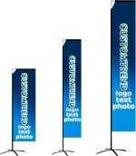 Custom Rectangle Feather Flag for Business, Custom Rectangle Advertising Flags, Personalized Swooper Feather Flag Customized Logo Text (2.3FT X 7.2FT) - Image 2