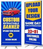 Custom Retractable Banner with Stand, Personalized banners customize, Full Color Pop Up Banner Sign for Events, Trade Shows, and Business Promotion, Advertising, Family (style 1) - Image 2