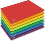 Cutting Board Mats Flexible Plastic Colored Mats with Food Icons, Fotouzy BPA-Free, Non-Porous, Anti-skid back and Dishwasher Safe, Set of 7 Rainbow - 7 Pieces - Image 2