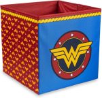 DC Comics Wonder Woman Logo 11-Inch Storage Bin Cube Organizers| Fabric Basket Container, Cubby Cube Closet Organizer | Comic Book Superhero Toys, Gifts And Collectibles - Image 2