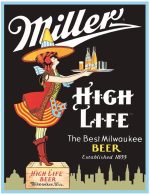 Desperate Enterprises Miller High Life Server Tin Sign - Nostalgic Vintage Metal Wall Décor - Made in USA - Image 2