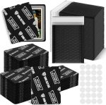 Ding Defend Card Shipping Protector Envelope Bubble Mailer Kit with 110 Card Shipping Protectors (3.5x4.5 Inches), 55 Bubbles Mailers, 250 Tape Seals for Collectible Cards - Black - Image 2