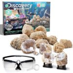 Discovery™ Mystery Crystal Geode Kit – Crack Open 10 Real Quartz Geodes| Includes Goggles, Magnifying Glass & Display Stands| Educational STEM Geology Toy for Kids| Science Activity Set Gift| Ages 6+ - Image 2
