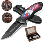 Dispatch 250th Anniversary Folding Pocket Knife Gift Set with Commemorative Coin and Stainless Steel Liner Lock in Premium Box (Black) - Image 2