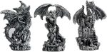 Dragon Statue Resin Sculpture Collectible Figurines Decor 3 Pack | Small Dragon Figurines for Adults,Collectors and Dragon Fans Alike Great for Bookshelf/Desk/Bedside/Nightstand Decor - Image 2