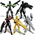 Dumwick T13 Action Figure Set,3D Printed Dummy Robot 13 Action Figures | Completed Assembly with 10 Weapons Set,Flexible Joints for Dynamic Posing,Desk Shelf Display Collectible Gifts - Image 2
