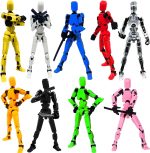 Dumwick Titan13 Action Figure, Lucky Robot 13 Action Figure,3D Printed Multi-Jointed Movable Action Figures,Dummy Robot 13 Figure Creative Gifts for Kids Adults (9pcs) - Image 2