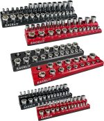 EACELIY Magnetic Socket Organizer Set, 1/2", 1/4" and 3/8" SAE & Metric Deep & Shallow Socket Holder Kit, holds 141 stanard Sockets, attaches to steel box/tool cart (sockets not included) 丨6PCS - Image 2