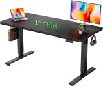 Electric Standing Desk Adjustable - 60x28 Inch Sit Stand Desk with 1 Inch Thick Tabletop, Double Beam Frame, 3 Memory Height Adjustment, Cable Management for Home Office - Image 2
