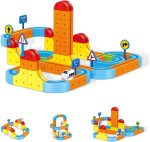 Electric Train Set,Car Track for Toddlers, for Kids 3 4 5 6 7 8 Years Old,Gravity-Defying 3D Embedded Layouts & Motorized Car,STEM Learning Toy Gift for Toddlers Birthday - Image 2
