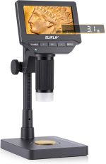 Elikliv EDM4C Coin Microscope with Scale, 4.3" Weighing Digital Magnifier | 0.1g Accuracy, 8" Stand, IPS Screen for Error Coin, Adjustable LED Lights, Win/Mac Compatible, For Coin Collectors, Jewelers - Image 2