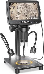Elikliv Microscope with Weighing Scale, Digital Magnifier for Error Coins, Jewelry Magnifying Glass with Lights, 4.3" LCD Screen 12MP Camera 1080P Video USB PC View for Adults Collectors Supplies - Image 2