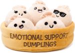 Emotional Support Dumplings by Relatable, Cuddly Stuffed Animals and Toys, Squishy Toys and Plushies, Great Gift Ideas for Loved Ones of All Ages, Includes 5 Plushies with Carrying Basket - Image 2