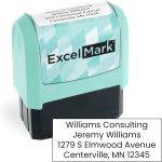 ExcelMark Custom Stamp - Clear & Crisp Impressions - Vibrant Colors & Patterns - Use for Address Stamp and More - Made in America (Seafoam) - Image 2