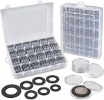 FULLCASE Coin Capsules for Collectors, 168-Piece Storage Case,Fits 20-46mm | 6-Size Foam Gaskets,for Silver Dollars Eagles & Foreign Coins,Airtight Coin Storage Box,Organizer Collecting Supplies Black - Image 2