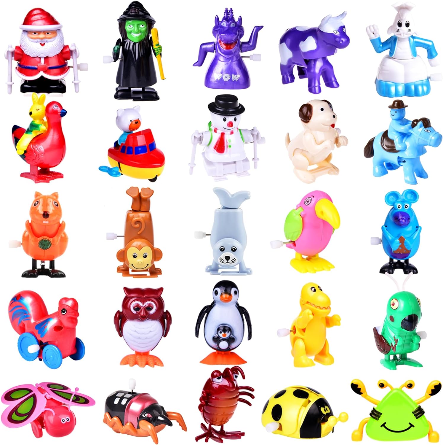 FUN LITTLE TOYS Wind Up Toys 25 PCs Assorted Animal Toys for Kid Party Favors, Pinata Filler Carniva Prizes Classroom Incentive Reward (Contents and Color May Vary) - Image 2