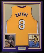 Framed Autographed/Signed Kobe Bryant 33x42 Los Angeles LA Yellow Basketball Jersey PSA/DNA COA - Image 2