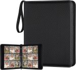GERMUN 9 Pocket Trading Card Binder,720 Cards,40 Top-Loading Pages, Double Sided Pockets PU Cover Zipper Collection Album Folder for Standard MTG, TCG, Sports Cards(Black) - Image 2