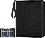 GERMUN 9 Pocket Trading Card Binder,900 Cards,50 Top-Loading Pages, Double Sided Pockets PU Cover Zipper Collection Album Folder for Standard MTG, TCG, Sports Cards (Black) - Image 2