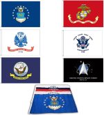 GLOBAL ADVERTISING SOLUTIONS Lot of 6 Branches Military Flags, 3x5 foot Banner Grommets, Air Force, US Navy, Coast Guard, Marines, Army Polyester Flags Set Space Force (Pack of 6) - Image 2