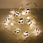 GUOCHENG 6.56ft 20 LED Music Note String Lights, Battery Operated Warm White Stave Shaped Decorative Fairy Lights, Musical DIY Gift for Music Lover - Image 2