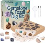 Gemstone and Fossil Dig Kit – Excavate 10 Gems and 10 Fossils, STEM Geology Set, Educational Toy, Science Kit for Kids Ages 8+ - Image 2