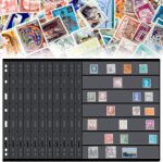 Gersoniel 30 Pieces stamp collecting supplies stamp collector pages Album sheets with Standard 9 Hole Binder Sleeves(7 Rows) - Image 2