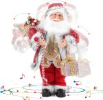 Gfilay 18 Inch Animated Santa Claus Figurine with Music and Movement | Collectible Christmas Figurine Featuring Singing Dancing Santa, Red Sequin Coat and Holiday Home Decor - Image 2